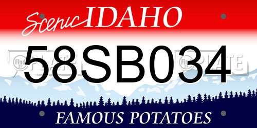 58SB034 Idaho License Plate