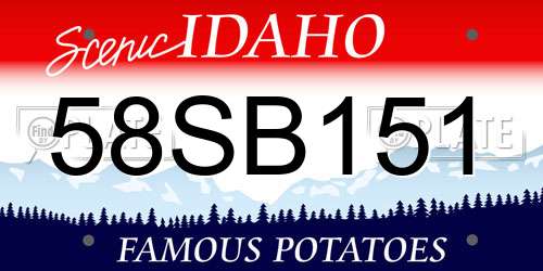 58SB151 Idaho License Plate