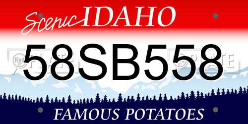 58SB558 Idaho License Plate
