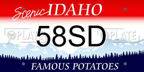 58SD Idaho License Plate