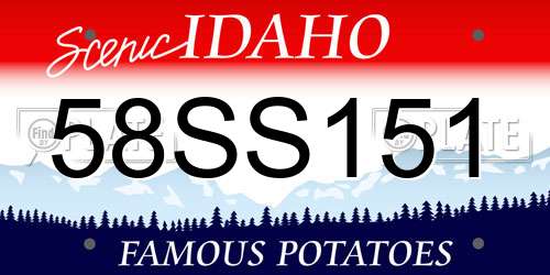58SS151 Idaho License Plate