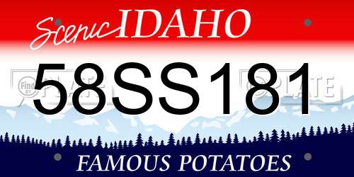 58SS181 Idaho License Plate