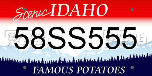 58SS555 Idaho License Plate