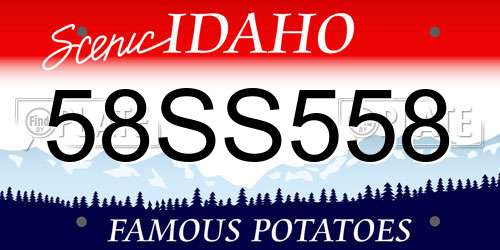 58SS558 Idaho License Plate