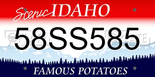 58SS585 Idaho License Plate