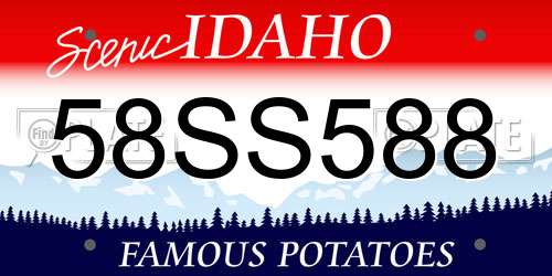 58SS588 Idaho License Plate