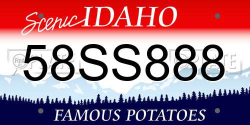 58SS888 Idaho License Plate