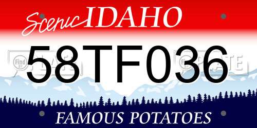 58TF036 Idaho License Plate