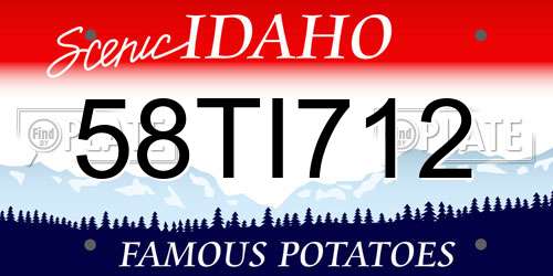 58TI712 Idaho License Plate