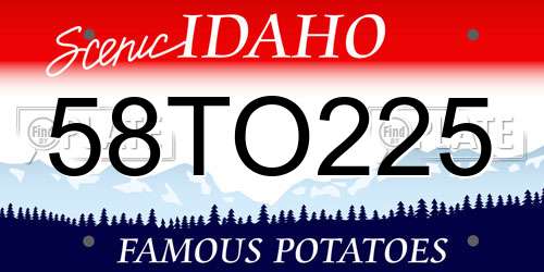 58TO225 Idaho License Plate