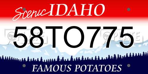 58TO775 Idaho License Plate