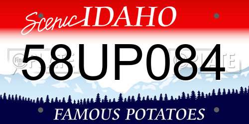 58UP084 Idaho License Plate