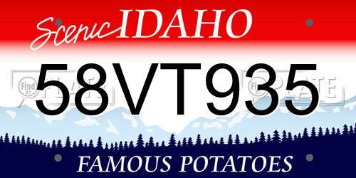58VT935 Idaho License Plate