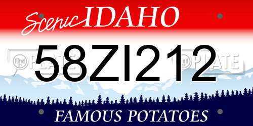 58ZI212 Idaho License Plate