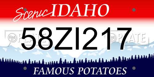 58ZI217 Idaho License Plate