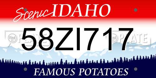58ZI717 Idaho License Plate