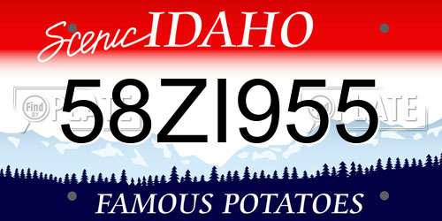 58ZI955 Idaho License Plate