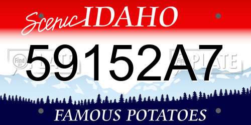 59152A7 Idaho License Plate