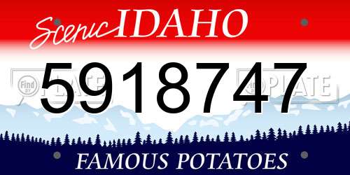 5918747 Idaho License Plate