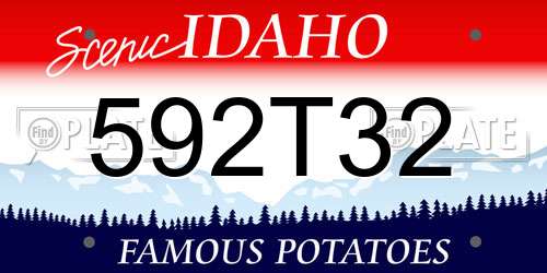 592T32 Idaho License Plate