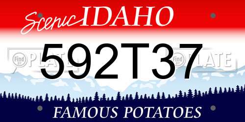 592T37 Idaho License Plate