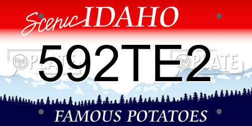 592TE2 Idaho License Plate
