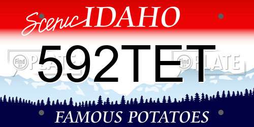 592TET Idaho License Plate