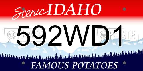 592WD1 Idaho License Plate