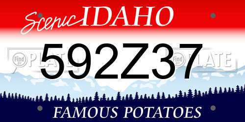 592Z37 Idaho License Plate