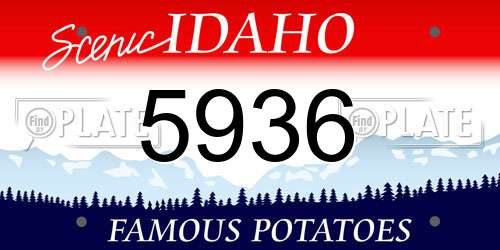 5936 Idaho License Plate