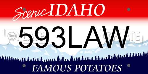 593LAW Idaho License Plate