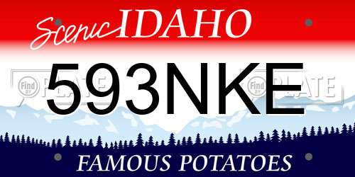 593NKE Idaho License Plate