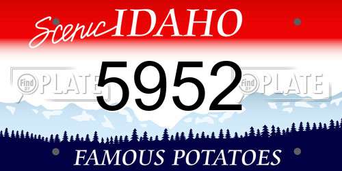 5952 Idaho License Plate