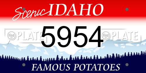 5954 Idaho License Plate