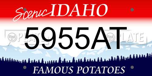 5955AT Idaho License Plate