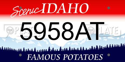 5958AT Idaho License Plate