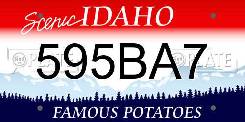 595BA7 Idaho License Plate