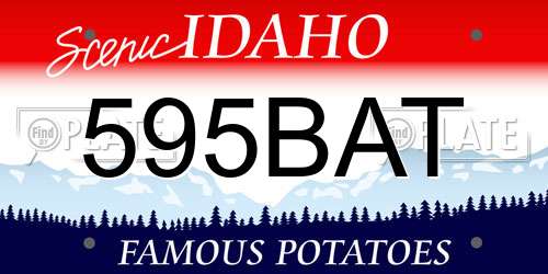 595BAT Idaho License Plate