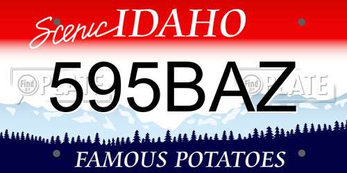 595BAZ Idaho License Plate