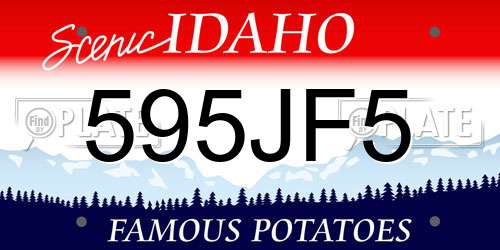 595JF5 Idaho License Plate
