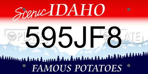 595JF8 Idaho License Plate