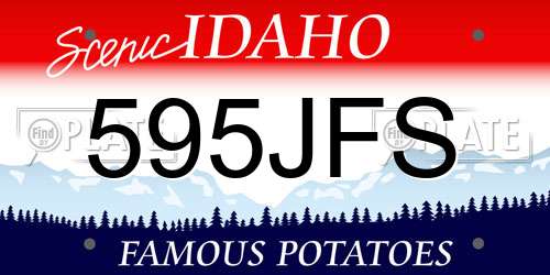 595JFS Idaho License Plate