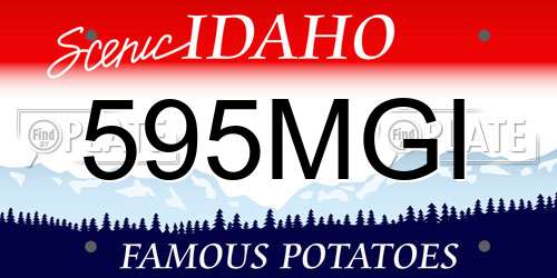 595MGI Idaho License Plate