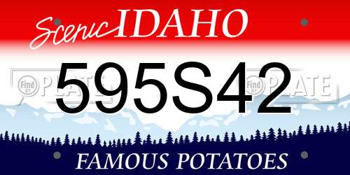 595S42 Idaho License Plate
