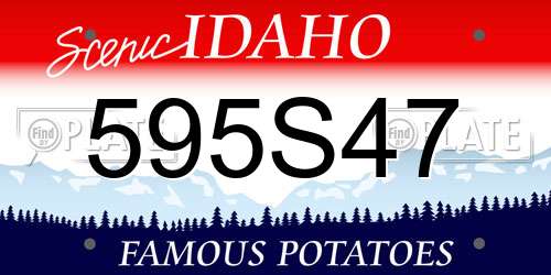 595S47 Idaho License Plate