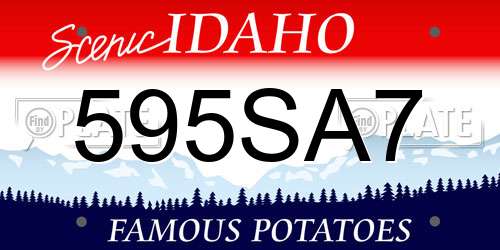 595SA7 Idaho License Plate