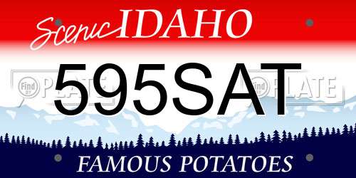595SAT Idaho License Plate