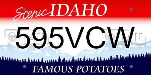 595VCW Idaho License Plate