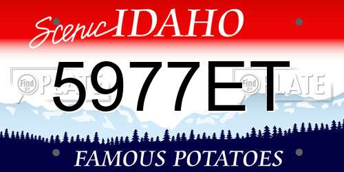 5977ET Idaho License Plate