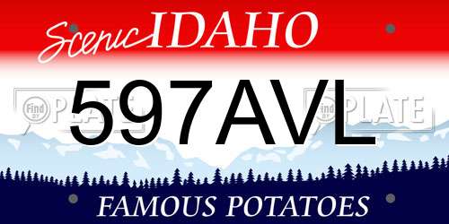 597AVL Idaho License Plate